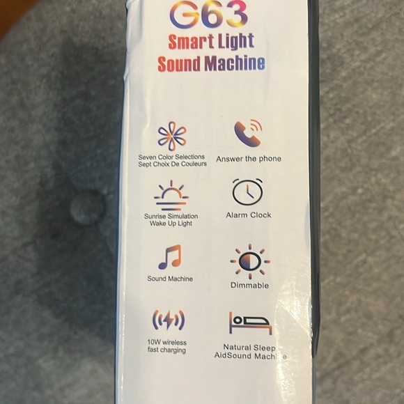 Smart Light, Phone Charger,  Wireless Charging- Sound Machine Big G New In Box - Picture 4 of 7